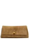 Khaite Audrey Suede Clutch In Brown