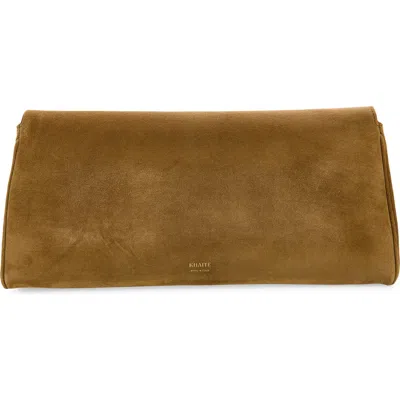 Khaite Audrey Suede Clutch In Brown