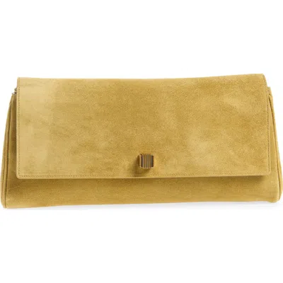 Khaite Audrey Suede Clutch In Nude