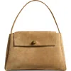 Khaite Audrey Suede Top Handle Bag In Brown