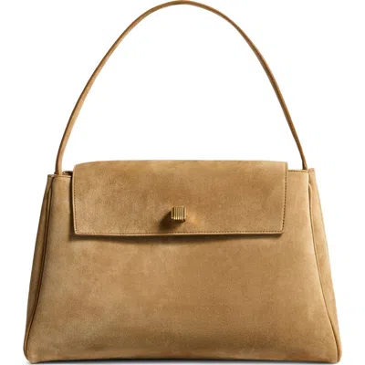 Khaite Audrey Suede Top Handle Bag In Brown