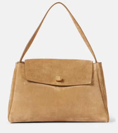 Khaite Audrey Suede Tote Bag In Sand