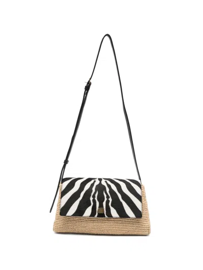 Khaite Audrey Zebra-print Cross-body Bag In Blue