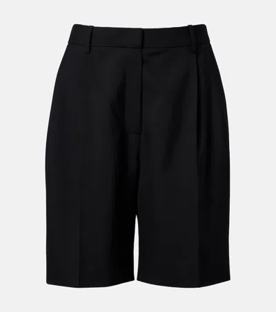 Khaite Auggie Virgin Wool Bermuda Shorts In Black