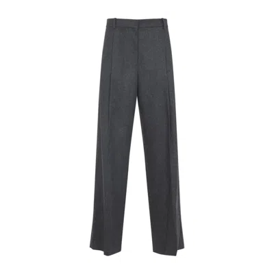 KHAITE AUGUST GREY WOOL PANTS
