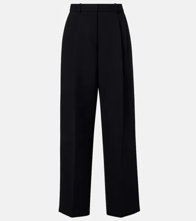 Khaite August High-rise Wide-leg Pants In Black
