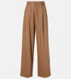 Khaite August High-rise Wool Straight Pants In Brown