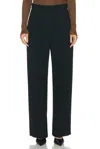Khaite Straight-leg Trousers With Clean Waistband And Refined Tailoring In Black