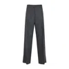 Khaite Wool Straight-leg Trousers In Blue