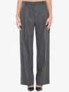 Khaite Wool Straight-leg Trousers In Gray
