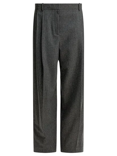Khaite "august" Wool Pants In Brown