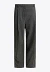 Khaite August Wool Pants In Gray