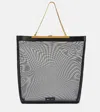 Khaite Augusta Chain And Leather-trimmed Mesh Tote In Black