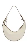 Khaite Augustina Canvas Hobo Bag In Cream & Dark Olive
