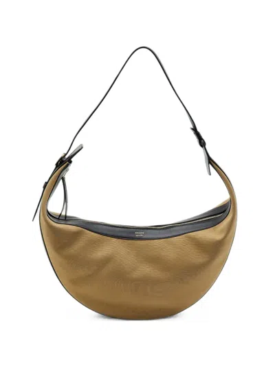 Pre-owned Khaite Augustina Canvas Shoulder Bag In Neutrals