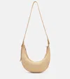Khaite Augustina Small Raffia And Suede Crossbody Bag In Sand