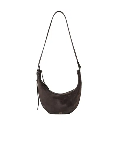 Khaite Augustina Small Suede Crossbody Bag In Brown