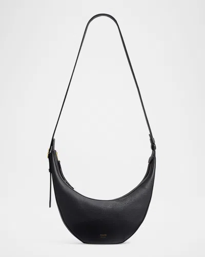 Khaite Augustina Small Zip Calfskin Crossbody Bag In Black