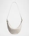 Khaite Augustina Small Zip Calfskin Crossbody Bag In Light Grey