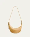 Khaite Augustina Small Zip Calfskin Crossbody Bag In Wheat