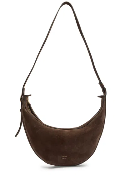 Khaite Augustina Suede Cross-body Bag In Brown