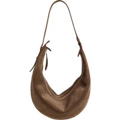 Khaite Augustina Suede Hobo In Brown