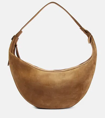Khaite Augustina Suede Shoulder Bag In Brown