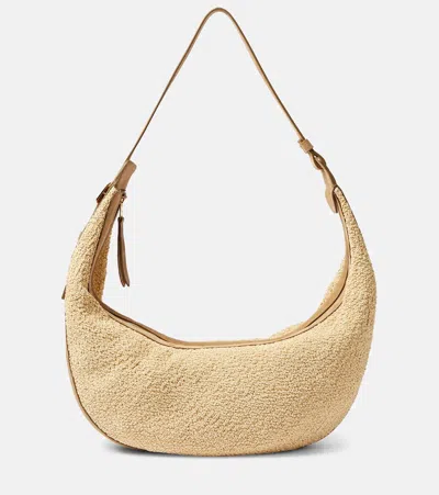 Khaite Schultertasche Augustina Aus Raffiabast In Nude