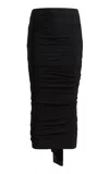 Khaite Aura Jersey Midi Pencil Skirt In Black
