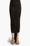 Khaite Aura Jersey Midi Pencil Skirt In Black