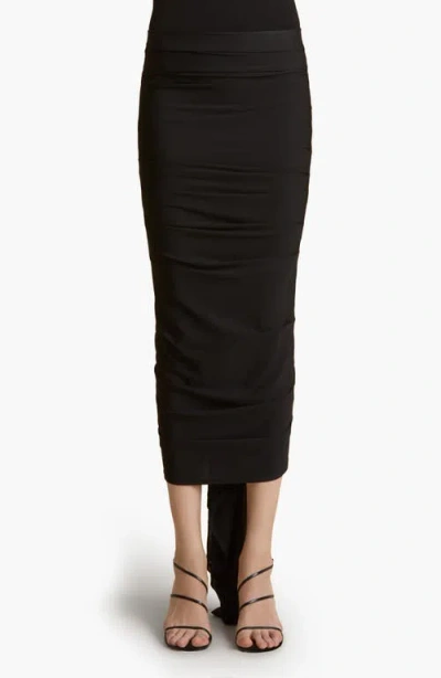 Khaite Aura Skirt With Waterfall Folds Black