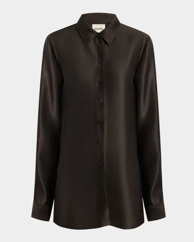 KHAITE AURYN BUTTON-DOWN TWILL TOP