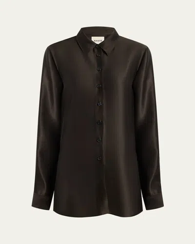 KHAITE AURYN BUTTON-DOWN TWILL TOP