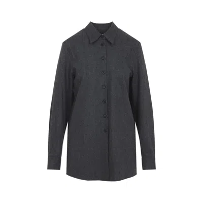 KHAITE AURYN GREY WOOL SHIRT
