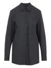 Khaite Auryn Lightweight Wool And Cashmere Shirt In Multi