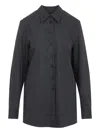 Khaite Auryn Lightweight Wool And Cashmere Shirt In Multi