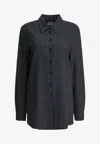 Khaite Grey Wool Cashmere Shirt In Black