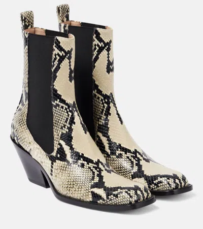 Khaite Austin 60 Snake-effect Leather Ankle Boots In Multi