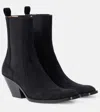 Khaite Austin 60 Suede Ankle Boots In Black