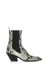 Khaite Austin Pyhton-effect Leather Ankle Boots In Neutrals