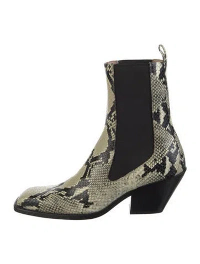Pre-owned Khaite Austin Leather Chelsea Boots In Multi