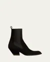 Khaite Austin Suede Chelsea Booties In Black