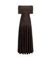 Khaite Bruna Off-the-shoulder Gathered Stretch-jersey Maxi Dress In Black