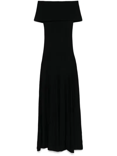 Khaite Ava Wool Long Dress In Black