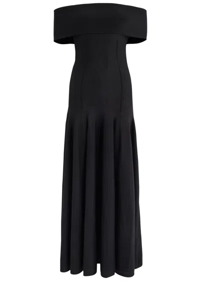 KHAITE KHAITE AVA OFF-THE-SHOULDER WOOL-BLEND MAXI DRESS
