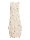Khaite Avalon Circular-appliqué Maxi Dress In Neutral