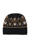 Khaite Avers Fair Isle Cashmere Beanie In Black