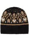 Khaite Avers Fair Isle Cashmere Beanie In Black