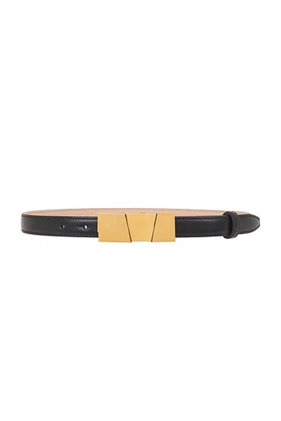 Khaite Axel Belt In Black & Antique Gold