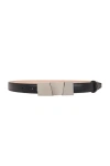 Khaite Women's Axel Leather Belt In Black & Antique Silver